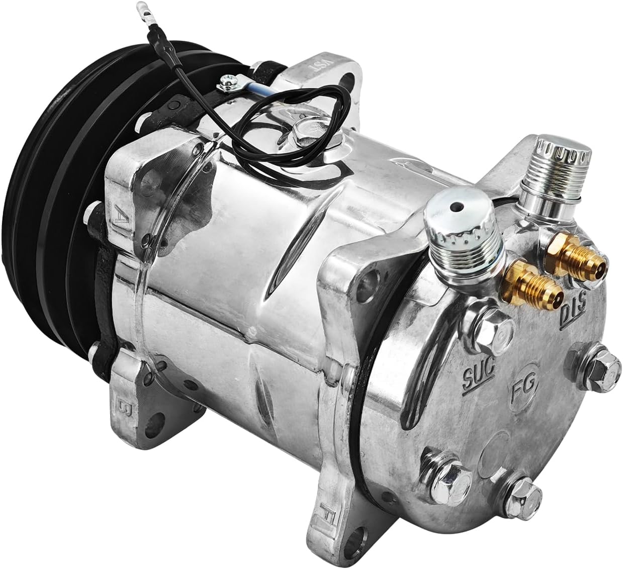 345-4547 A/C Compressor SD5H09 12V Compatible with Caterpillar CAT 259D 279D 289D 299D 257D 277D 287D 236D 242D 246D 262D 272D Replaces# CA345-4547 3454547 5093951