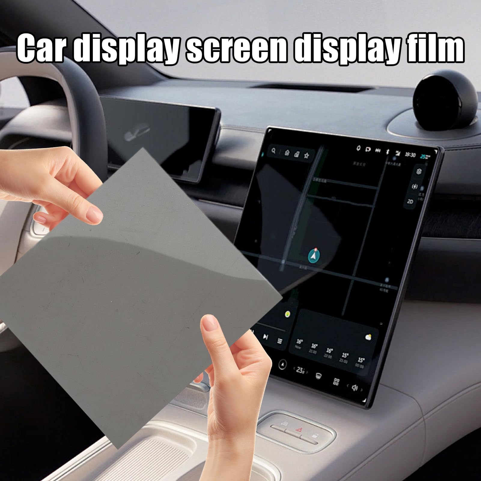 Pellicola Polarizzante Per Schermi Auto 18x18cm – Antigraffio, Antiriflesso, Adesiva, Per Navigatori E Dashboard