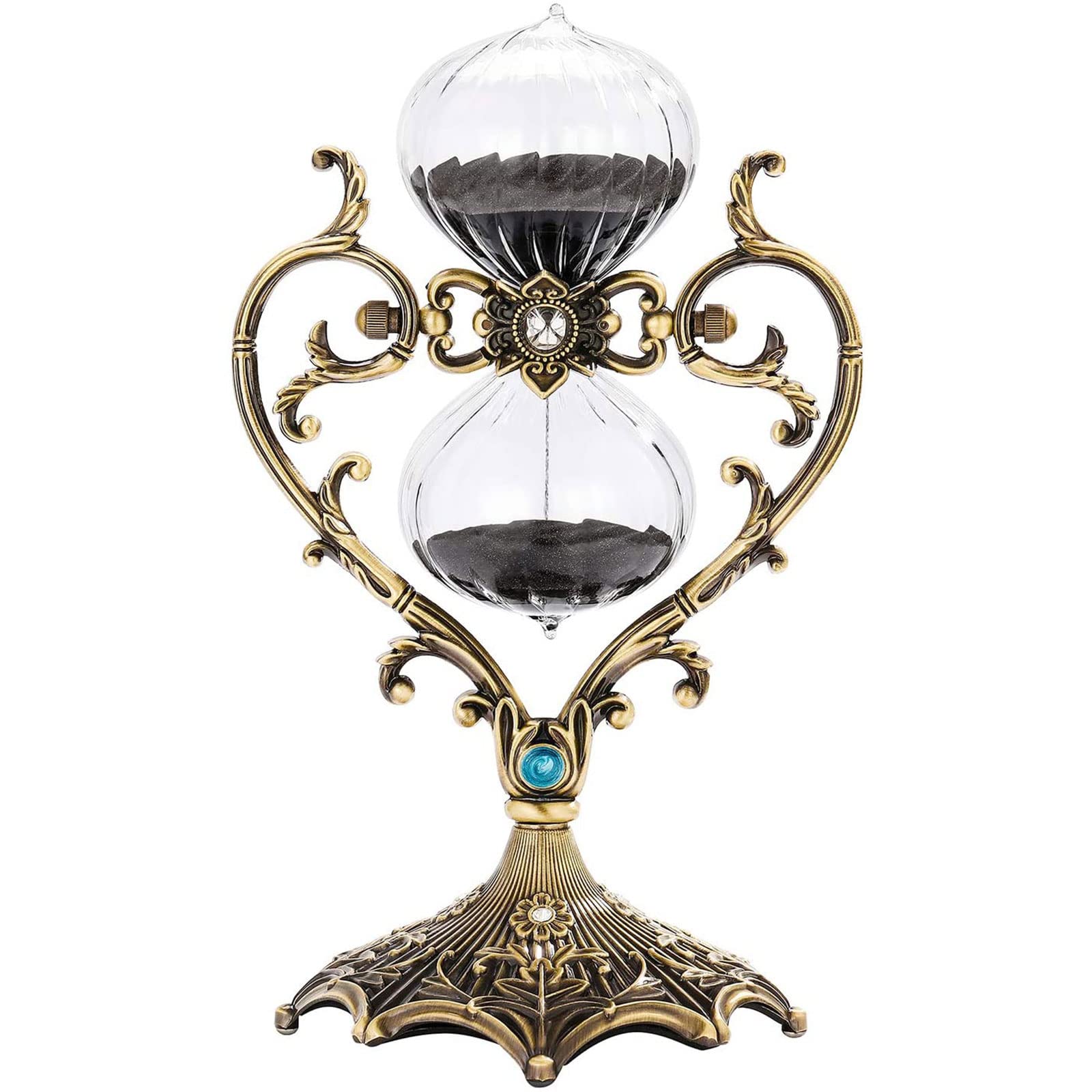 Vintage Messing goldene Sanduhr，360 Rotierende Sand Timer30 60Minuten，Metall Sanduhren，Sanduhr deko，Einzigartiges kreatives Souvenirgeschenk
