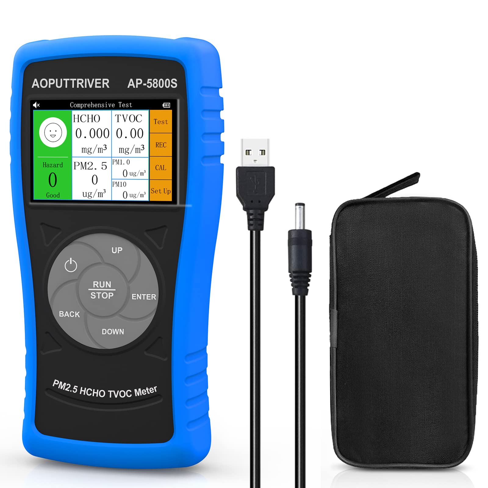 AOPUTTRIVER AP-5800S Air Quality Monitor with dimensions