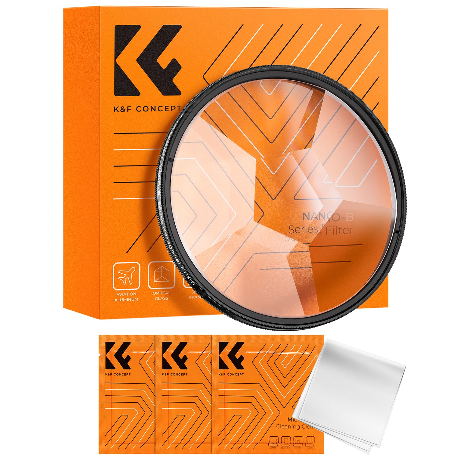 K&F CONCEPT 82mm Fractal Filter Rotatable Prism Camera Lens 5+1 Fractal Special Effects Filter (B Series)