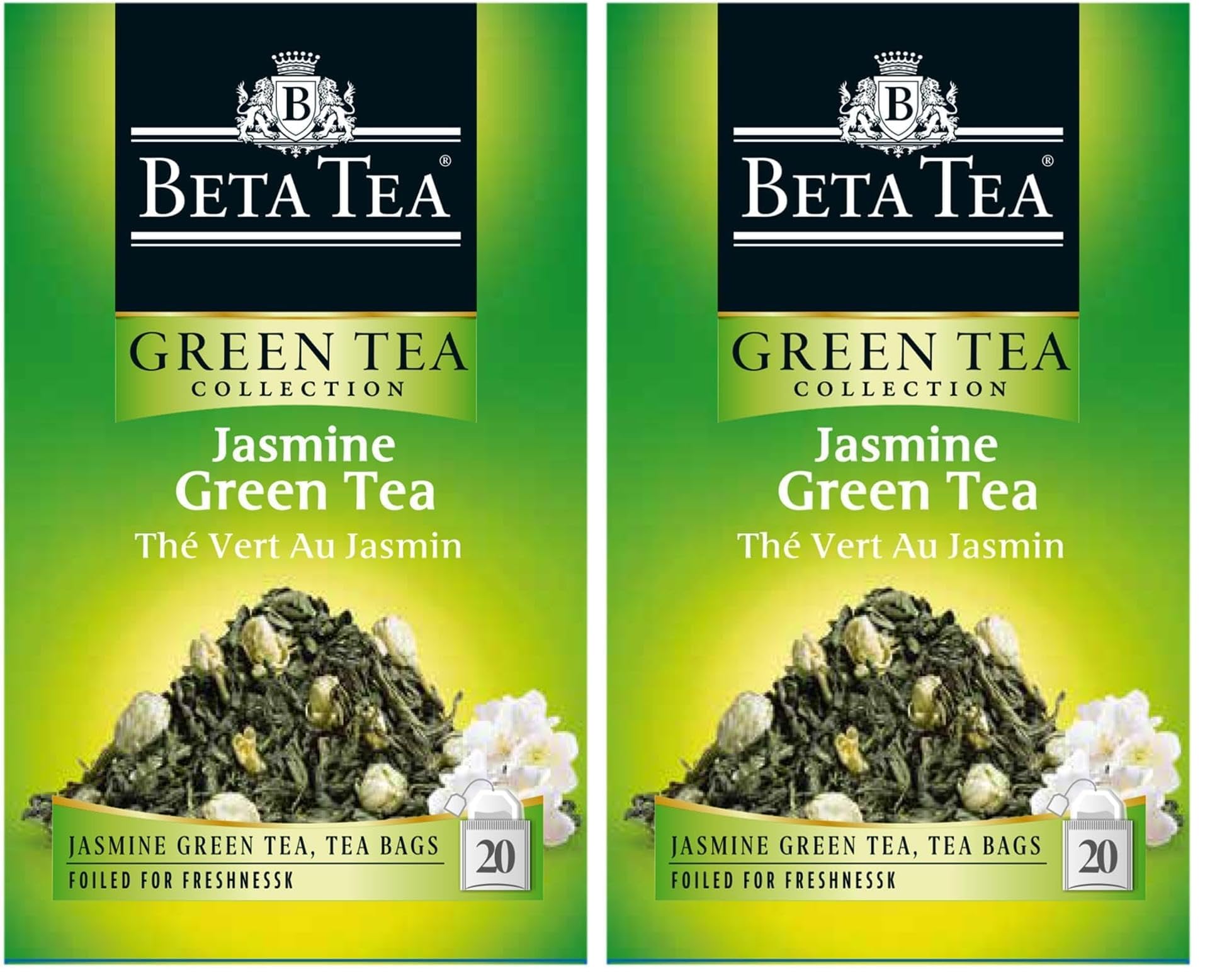 Beta Tea Beta Jasmine Green Bardak Poşet 20 Adet (Yaseminli Yeşil Çay) 2li paket
