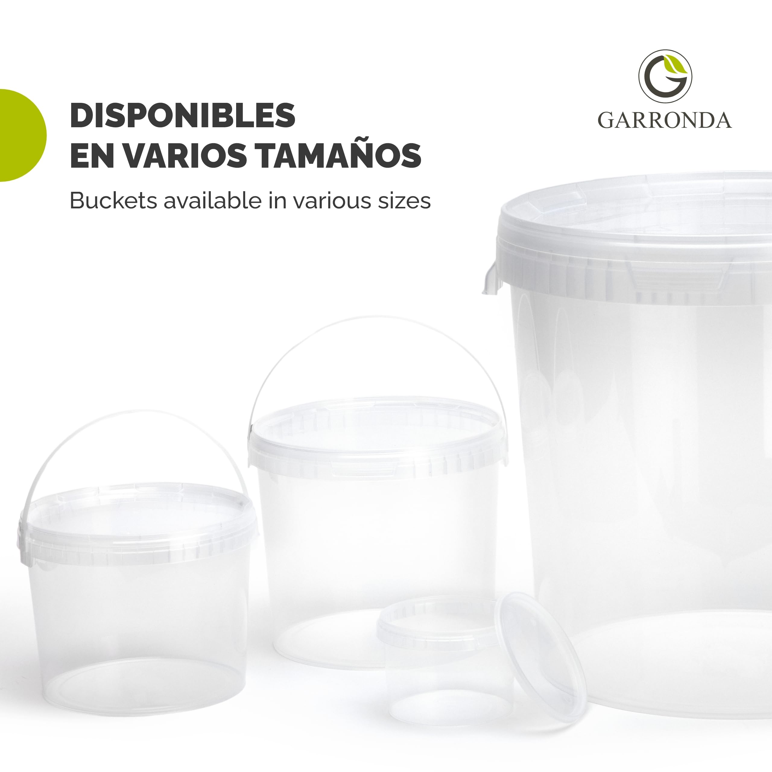 Garronda Cubo con Tapa 10 L 10 Piezas Transparente GD-0072 | Para el Almacenamiento de Alimentos y Productos Químicos
