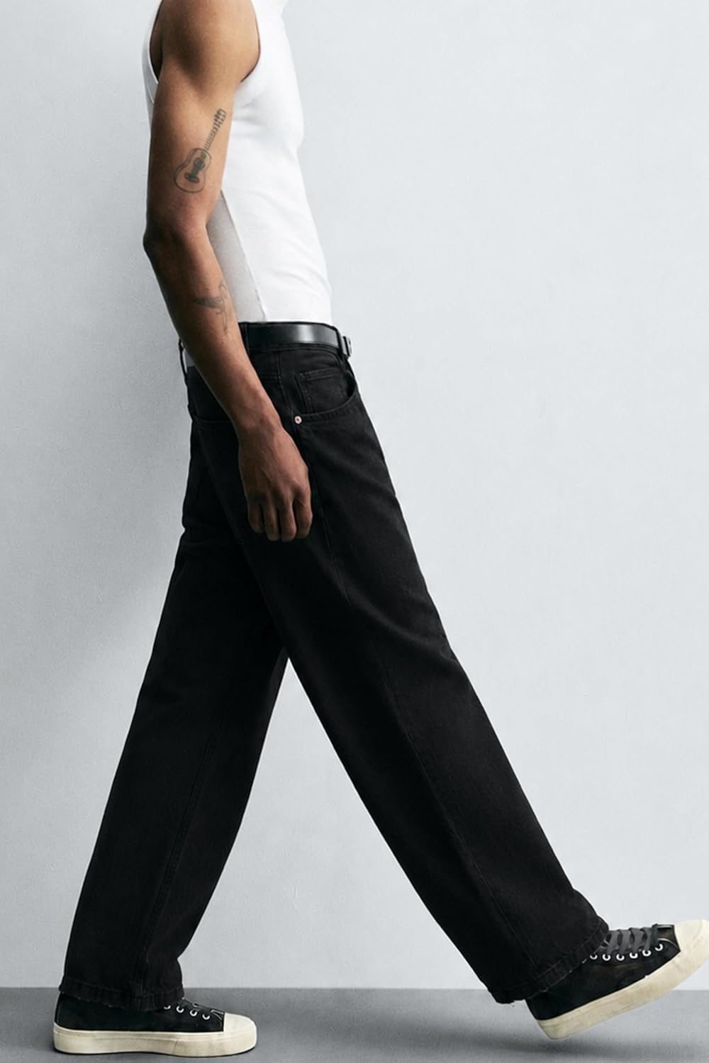 MZNBURAM Men's Y2K Hip Hop Baggy Jeans Loose Fit Wide Leg Denim Pants Casual Streetwear Trousers
