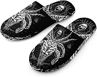 Vista 1 de Baphomet Satan Goat - Pantuflas de algodón para hombre, lavables, cálidas, con suela de goma