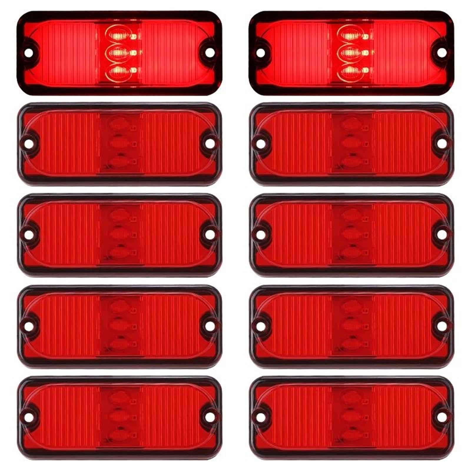 Freccia Auto Luce Di Segnalazione Laterale A LED Rossa/gialla Per Rimorchio, Autocarro, Roulotte, Autobus, Camion, 12 V-24 V Indicatore Laterale(10pcs Red)