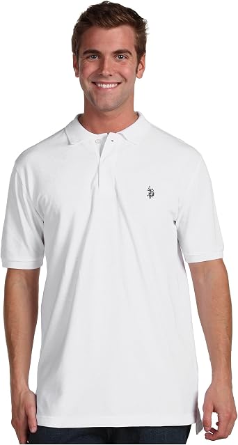 U.S. Polo Assn. メンズ クラシックポロシャツ | 2ボタン留めピケポロシャツ、サマーファッションゴルフシャツ