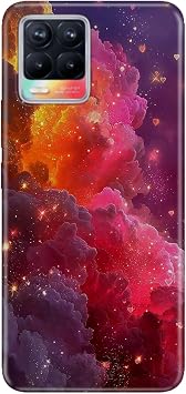 Realme Realme 8 Pro ile Uyumlu K l f, I kl  G ky z  Temal  Desenli, Darbe Emici Silikon