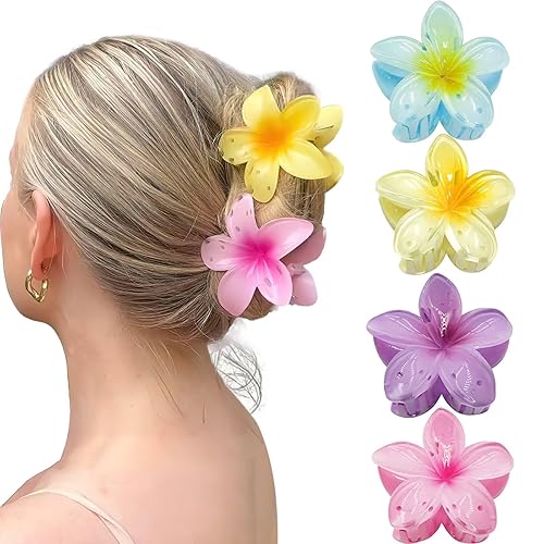 Pinzas grandes antideslizantes para el cabello, 4 pinzas de sujeción fuertes para cabello grueso, pinzas hawaianas de plátano para cabello fino,