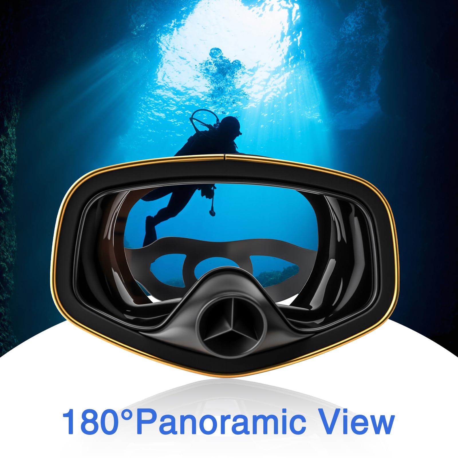 Maschera subacquea con valvola di scarico, ampia visuale, adatta per adulti, per immersioni subacquee, immersioni gratuite e snorkeling