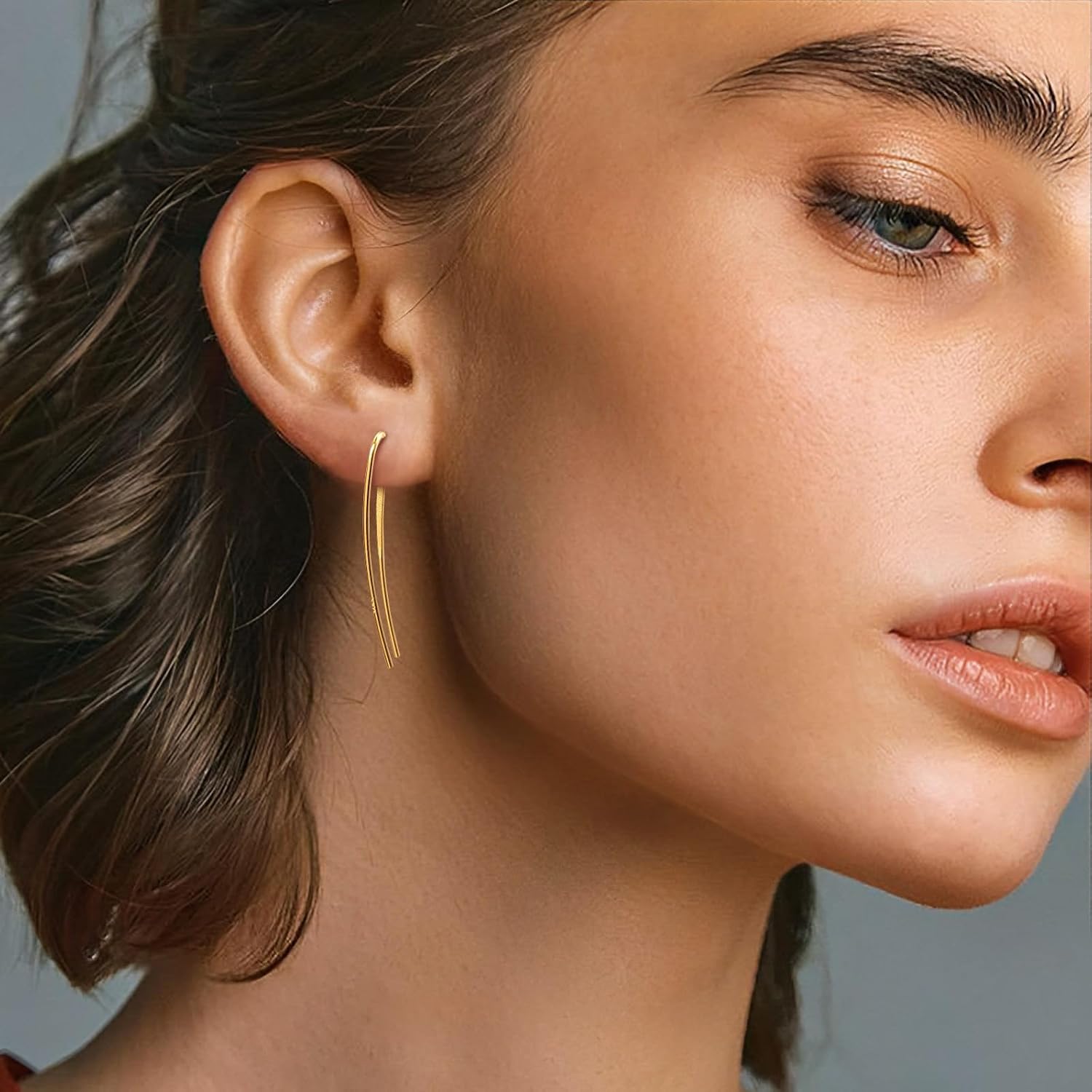 Ear Cuffs Crawler Earrings for Women S925 Long Sterling Silver Minimalist Climber Earrings Fine Birthday Graduation Jewelry Gifts Simple Hypoallergenic Ear Jackets for Mom Daughter