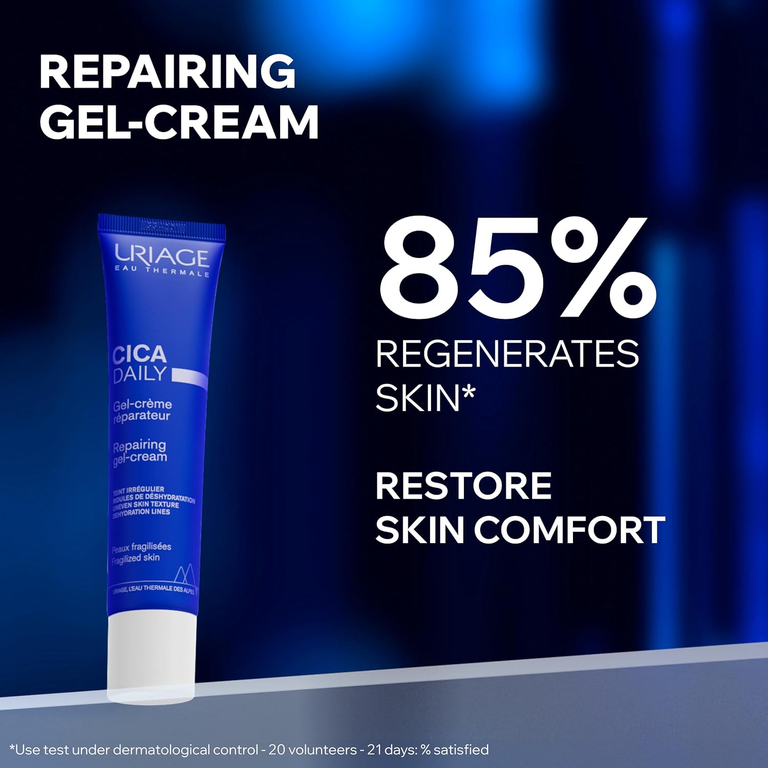 URIAGE Cica-Daily Repairing Gel-Cream for Face | Made With Prebiotic, Centella Asiatica & D-Panthenol, Ultra-light gel, Paraben & Fragrance-Free, Non-comedogenic, 40 mL / 1.35 oz - Image 2