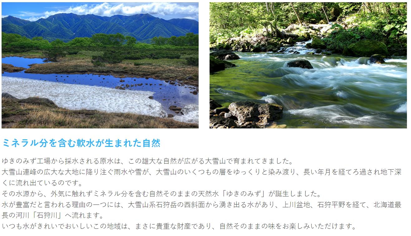 Amazon.co.jp: 北海道 大雪山 ゆきのみず 天然水 550ml×48本 (24本入×2