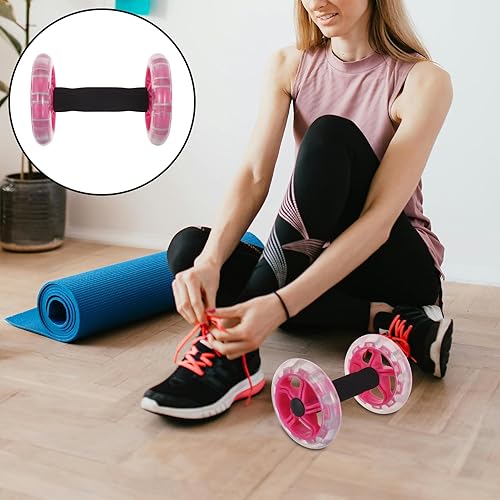 Miniatura 8 de 2pcs Ab Roller Wheel Double Wheel Stable Design Abdominal Exercise Roller for Men Women Core Workout Equipment Portable Waist Sculpting Fitness Tool