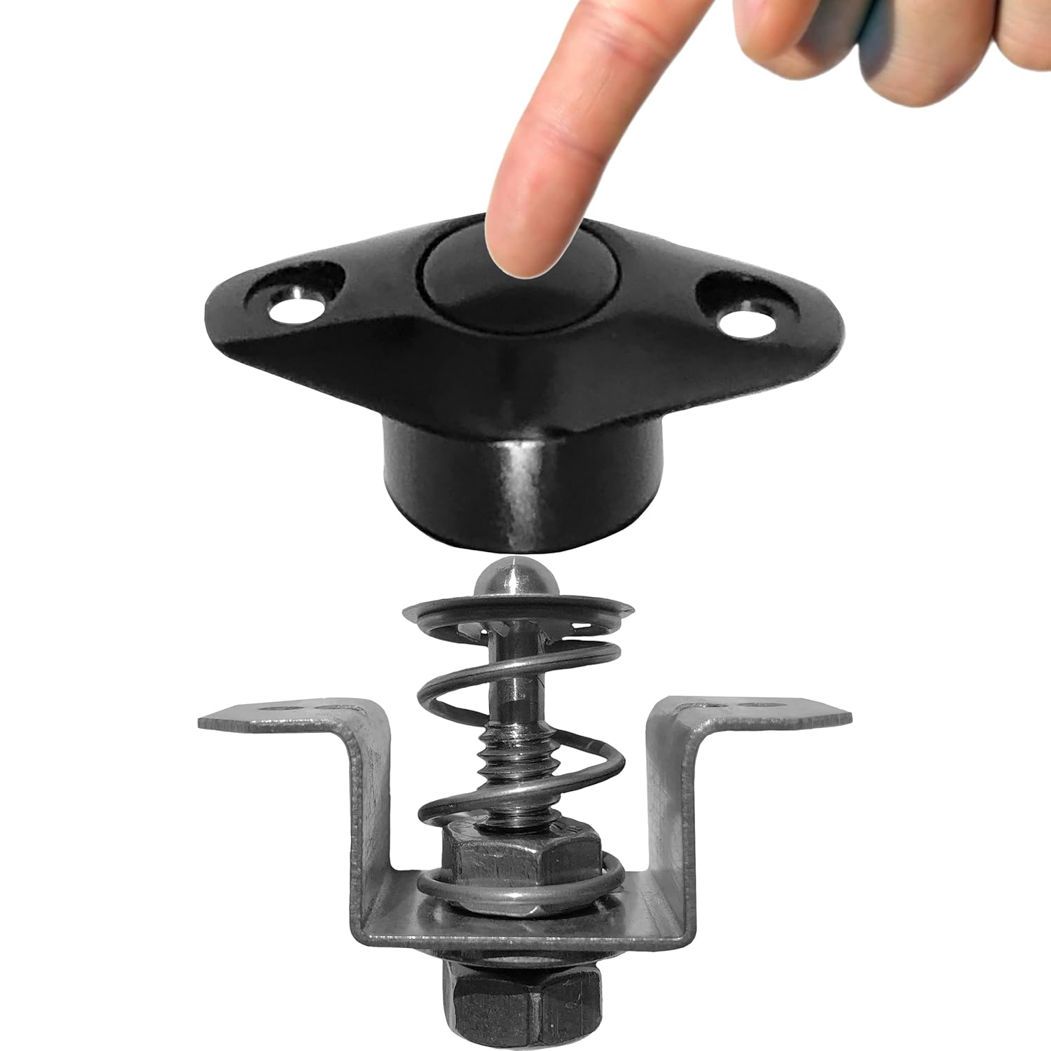 Dzus Large Push Button Retro Quick Latch Release Black 1.375