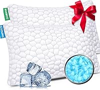 SUPAMODERN Cooling Queen Pillows Set of 2: Adjustable Shredded Memory Foam for Hot Sleepers, All Positions, Neck Pain Relief