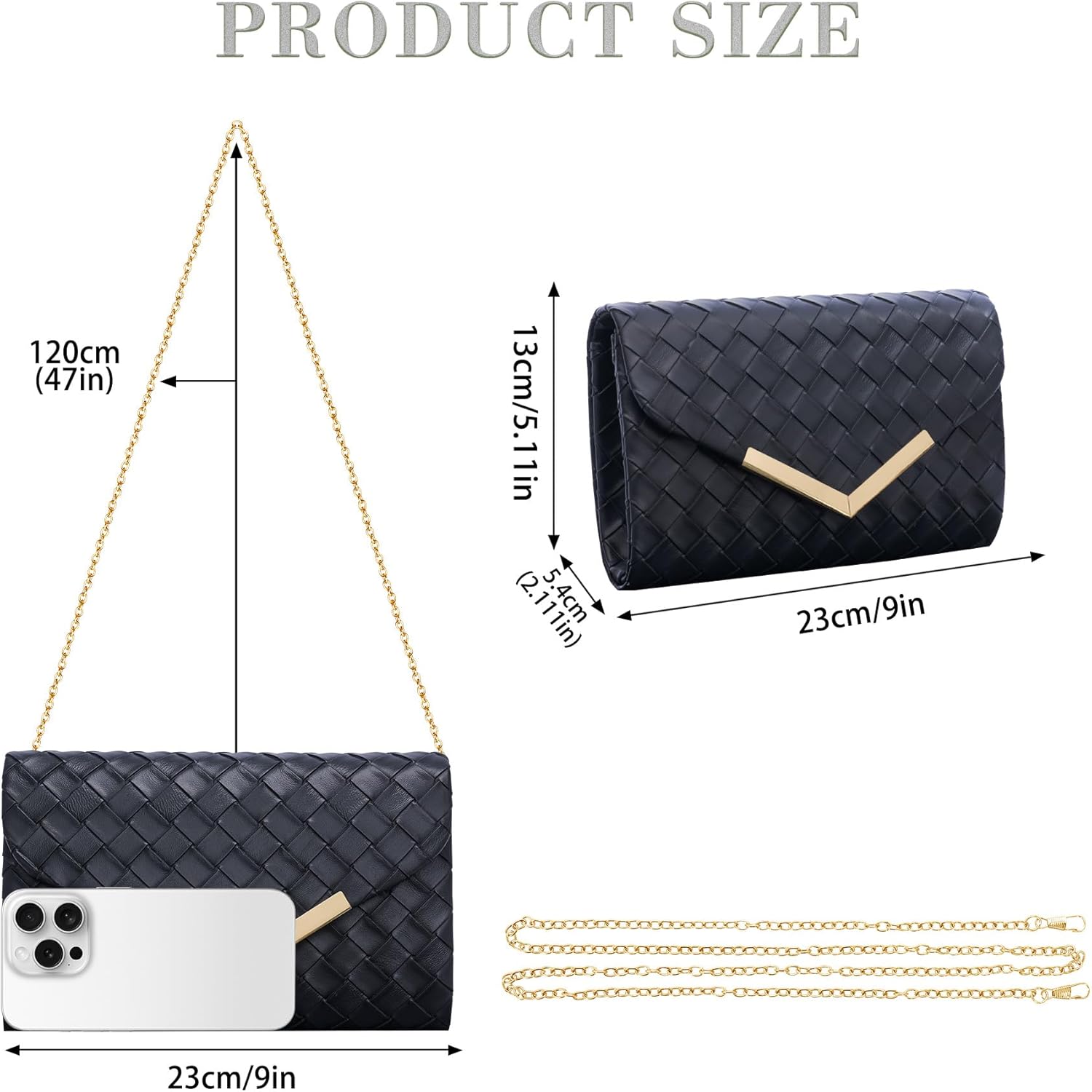 Larcenciel Clutch Purse for Women, Trendy Envelope Evening Handbag Party Bag & Chain for Wedding Prom Cocktail Night Vacation - Image 7