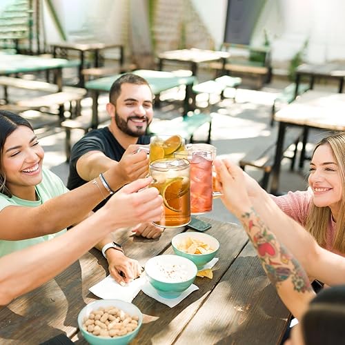 Miniatura 6 de Dorsaer Taza de vidrio de fondo grueso de 16.2 fl oz (paquete de 2), tazas de café de vidrio de fondo plano de 16 onzas, taza grande de vidrio