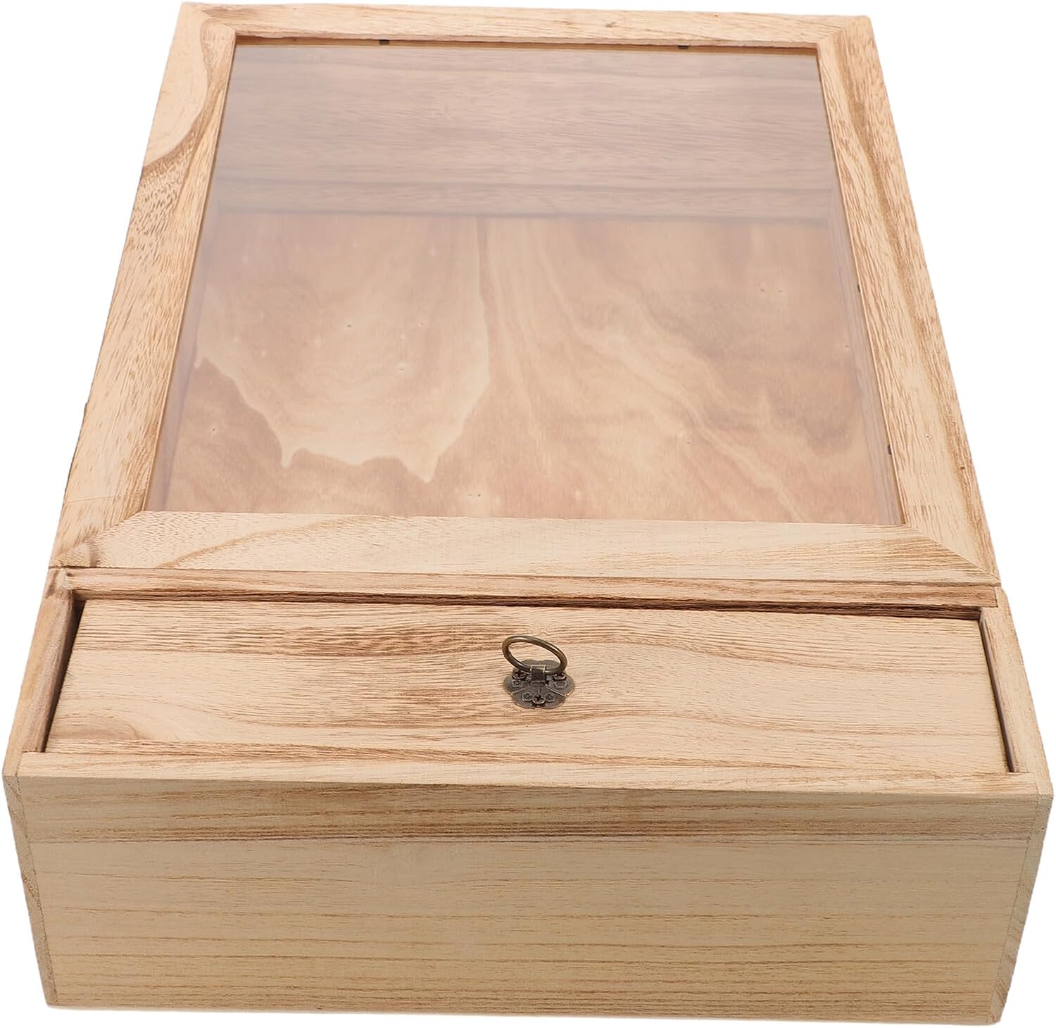 Insect Display Shadow Box with Wood Flower Frame, Butterfly Specimen Case, Hollow Wooden Wall-mountable Decorative Frame in Vintage Color for Home and Office