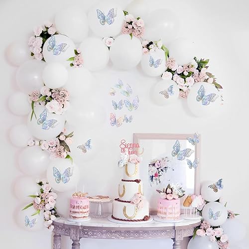 Miniatura 7 de 48 PCS Laser Butterfly Decorations, 3D Butterfly Decoration with 4 Styles 3 Sizes, Removable Butterfly Wall Decor Stickers (Laser)