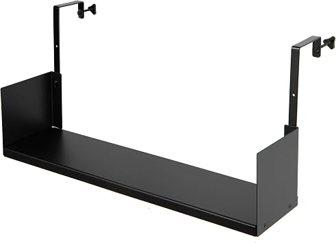 Wallniture Libro Cubicle Shelf 24" Cube Storage Organizer Bookshelf with Cubicle Hooks, Home Office Desk Organizer Black