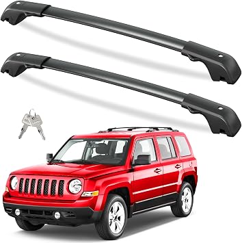 Tuyoung 300lbs Lockable Roof Rack Cross Bars for Jeep Patriot 2007-2017