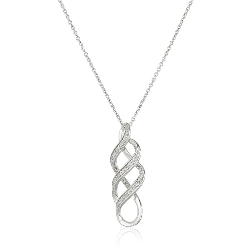 Sterling Silver Double Infinity Diamond Pendant