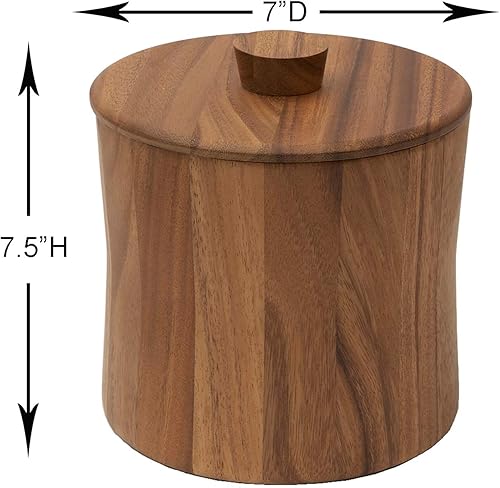 Miniatura 4 de Woodard & Charles - Cubo de hielo de madera de acacia, 2 cuartos de galón, 7" x 7 12