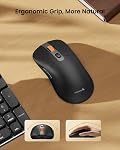 ProtoArc Clavier et souris mécaniques, souris en aluminium rechargeable sans fil, Bluetooth 2.4G+Dual, touches à profil bas, commutateurs rouges, sans rétroéclairage, multi-appareils, pour Windows/Mac - Space gris