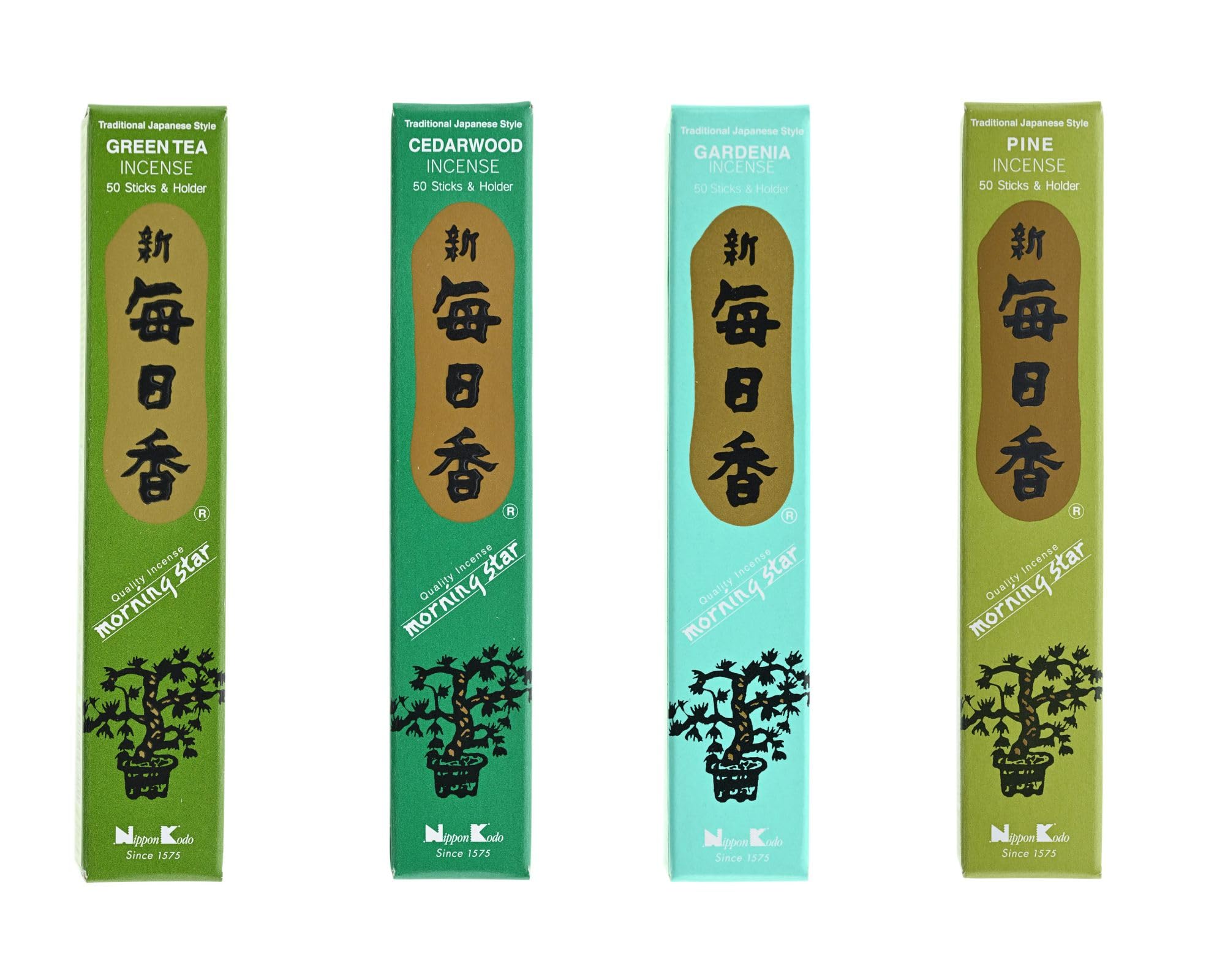 Giftlocaluk Yellow Morning Star Refreshing Incense Set – Green Tea, Gardenia, Cedarwood & Pine (200 Sticks) | Invigorating, Clean-Burning, Vegan, Eco-Friendly, Japanese Aromatherapy