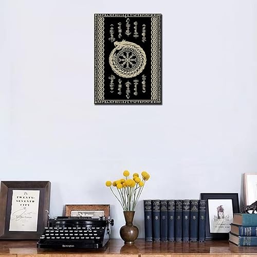 Miniatura 3 de Arte nórdico Vikings Runes, pintura de diamante, fantasía, dragón, obra de arte de pared de brújula vikinga, arte de pared 5D de taladro completo,