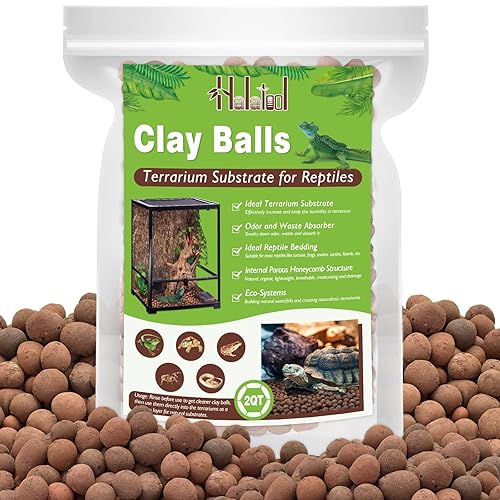 Halatool Reptile Substrate 2QT Clay Pebbles Terrarium Bedding for Reptiles