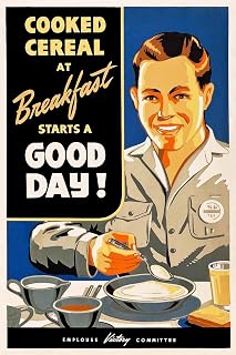 Magnet 1940s “Good Breakfast” Vintage Style American War Magnet Vinyl Magnetic Sheet for Lockers, Cars, Signs, Refrigerator 5"