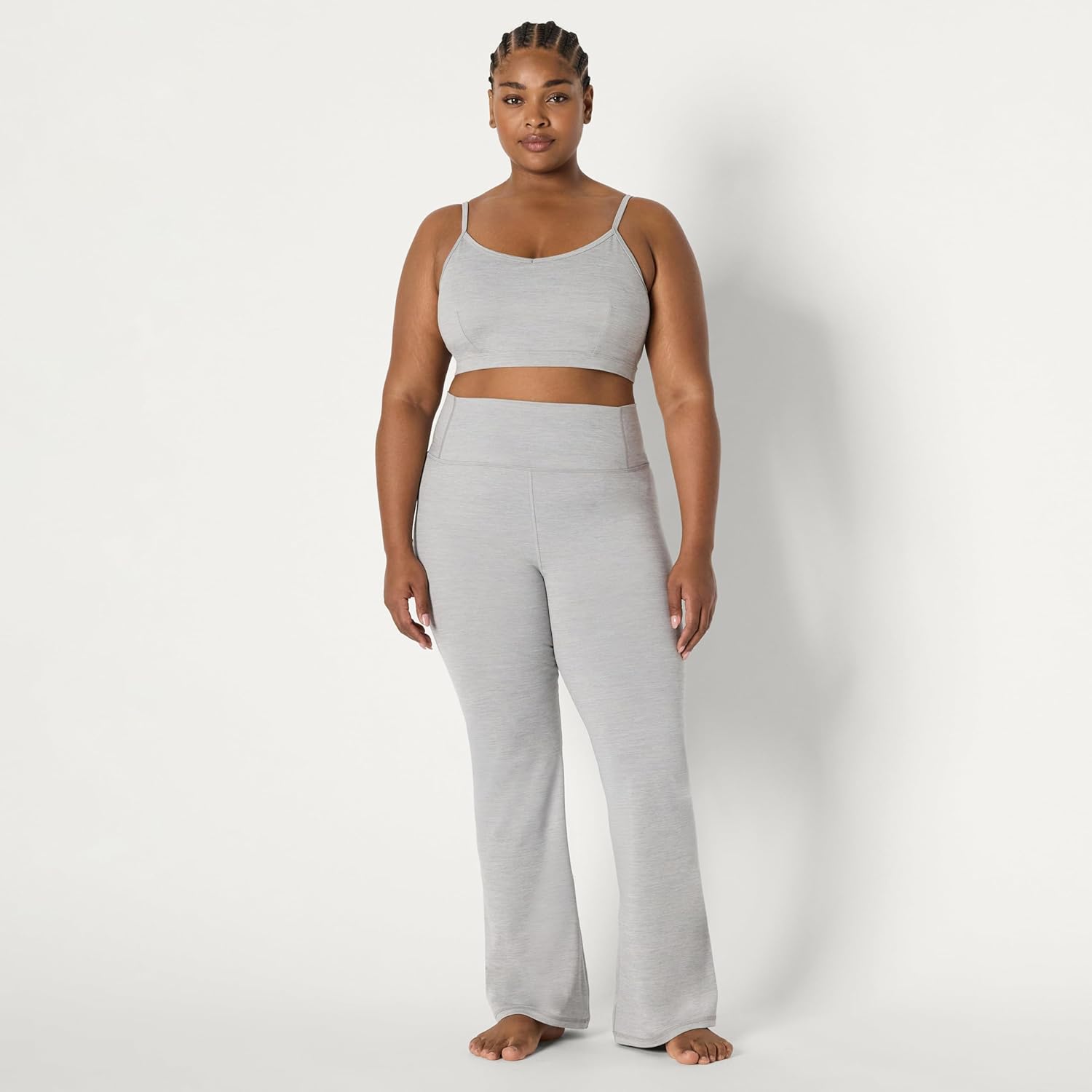 Amazon Essentials Women's Active FormFlex Buttery Soft Light Support Heathered Spaghetti Strap Yoga Sports Bra, Space Dye - Image 7