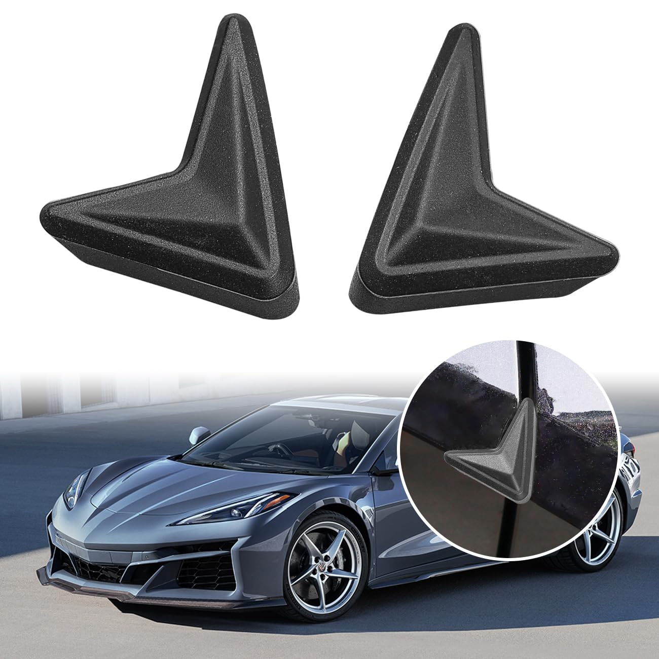 MSIZOY Door Edge Corner Covers Side Door Edge Guards Protector Compatible with for 2020-2024 Chevy Corvette C8 Coupe Anti-Collision Anti-Scratch Door Corner Protector,Black