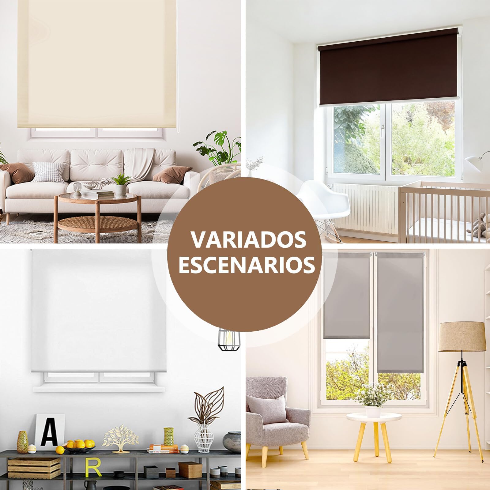 Estores Enrollables – Persiana Enrollable para Puertas y Ventanas con Cadena, protección de privacidad,135An x 180Al cm,Gris Oscuro — view 7