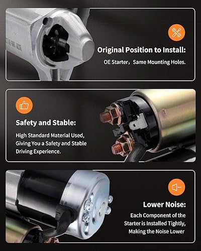 Miniatura 5 de OCPTY Arrancadores de arranque compatibles 17866 SMT0296 2003-2004 para jeep Grand Cherokee 4.7L