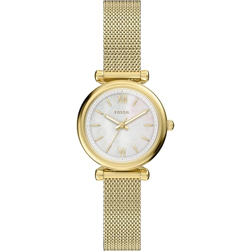 Fossil Women's Watch and Bracelet Set, Carlie Three-Hand Stainless Steel Watch for Women and Bracelet Set