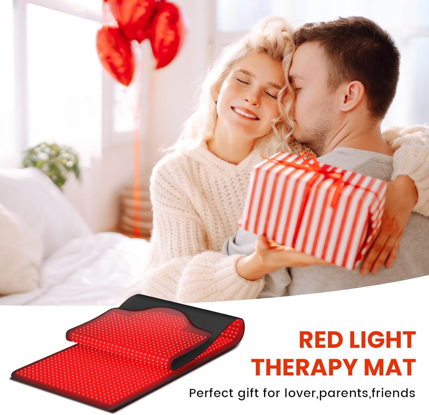 Red Light Therapy Infrared Pad: Pain Relief 1090 LEDs Large Mat for Full Body 660nm Red Light&850nm Infrared Therapy Heating Wrap Body 73 * 32 Inch Big Pads for Back Neck Knee Face Infared Panel Lamp - Image 6