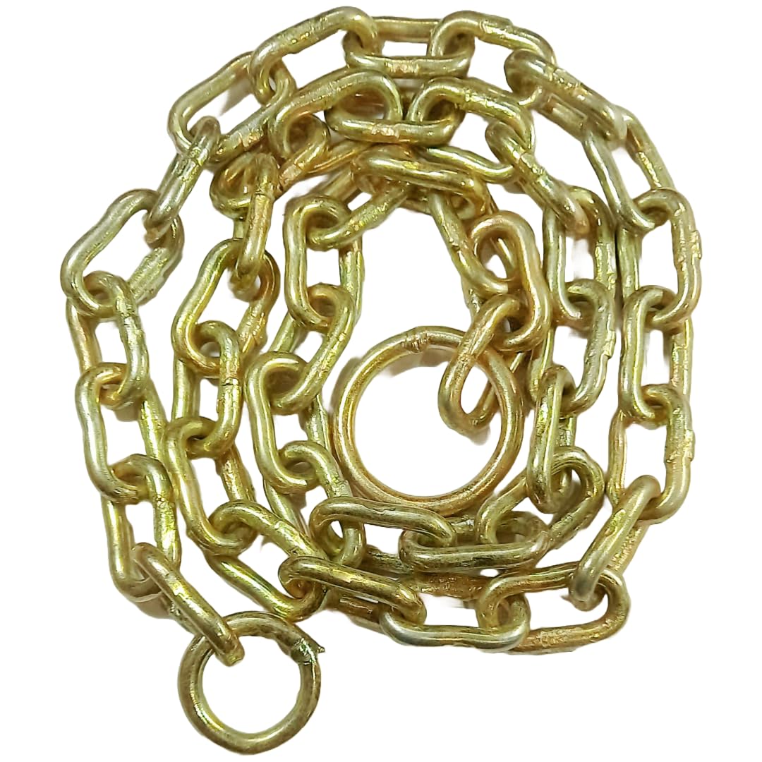 TEELLON 7-Feet (6mm) Heavy Duty Metal Chain for Locking Door Channel gate Fence, Swing Chain for Hanging Swing Hammock Chair Punching Bags Multipurpose Uses Weight Up to 500 KG (Golden-1Pcs) (7 Feet)