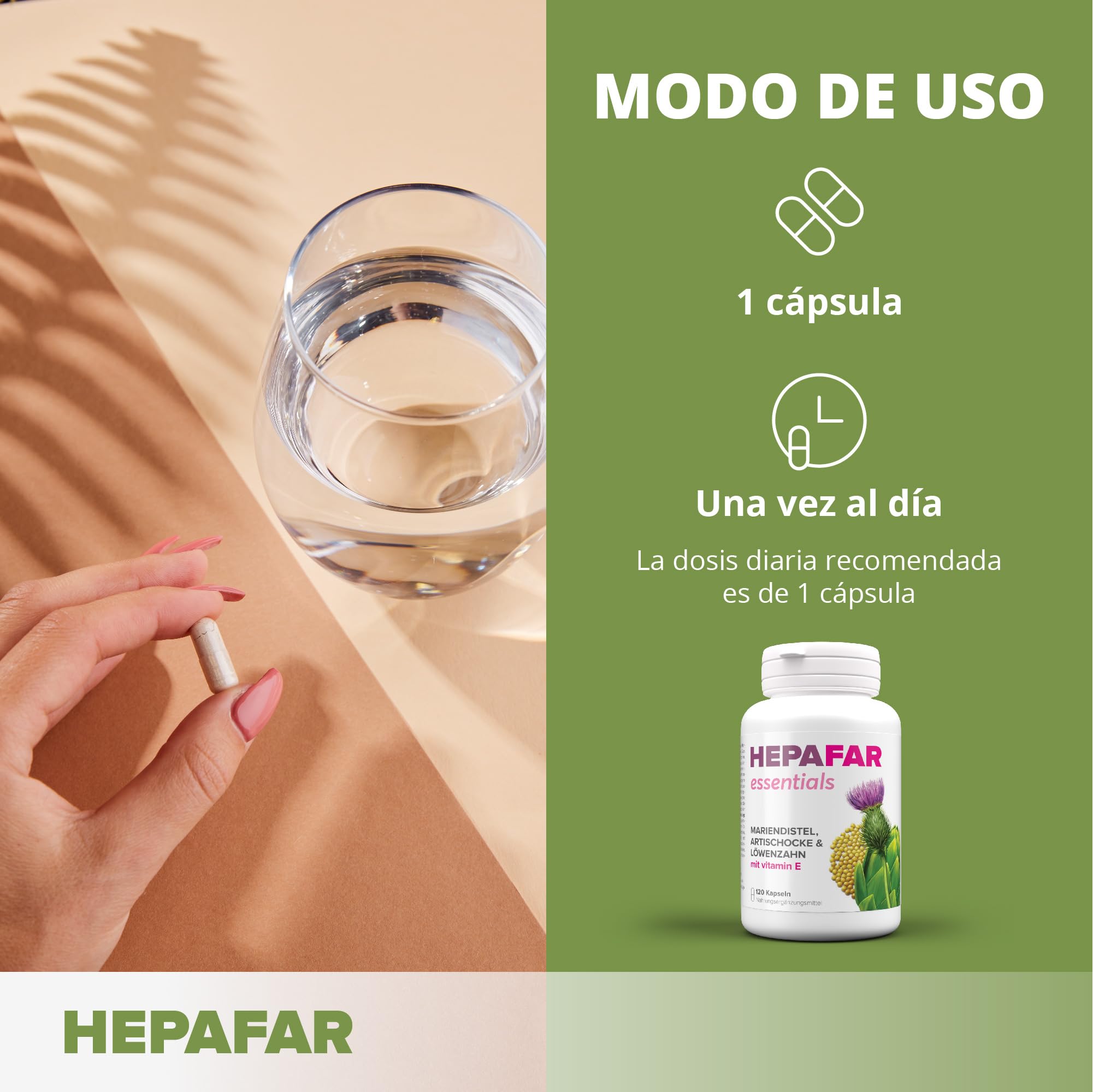 Cardo Mariano Tarassaco e Carciofo – Vitamina E – Detox – 80% di Silimarina – Depura Fegato – 120 capsule vegane ad alto dosaggio per 120 giorni – Sensilab Essential Hepafar