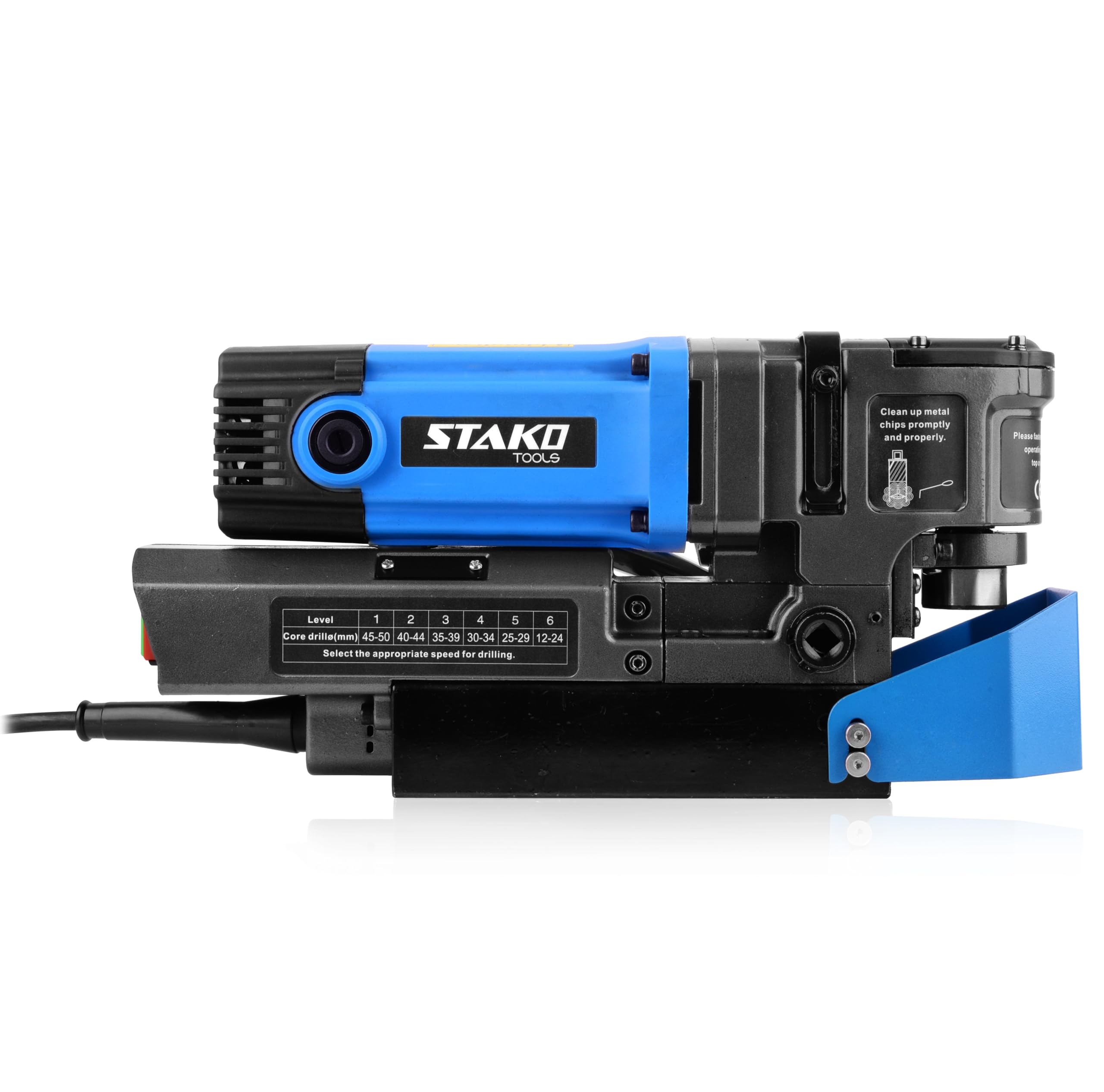 STAKO Perceuse magnétique à profil bas 1950W avec mallette ST-50PRO - Perceuse à noyau portable pour le travail des métaux - avec Weldon 19 mm - Léger 10 kg - Force magnétique 16500N - Perceuse à