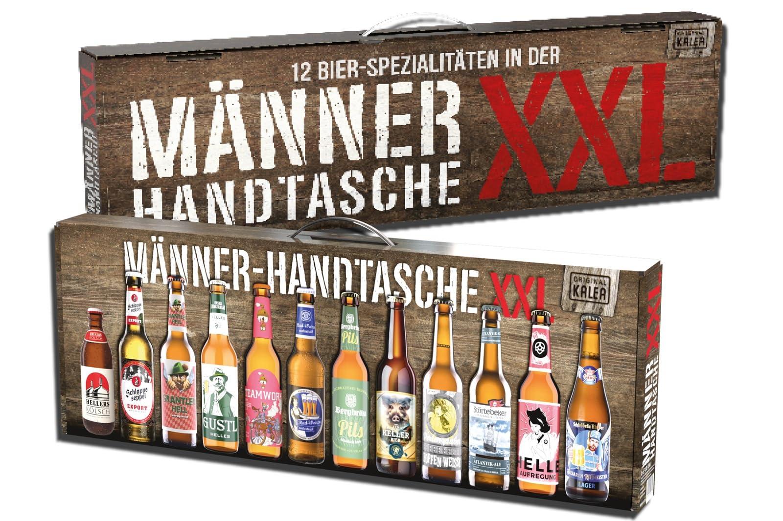 Kalea XXL Männerhandtasche 12 x 0,33l Bierspezialitäten Privatbrauereien Biergeschenke