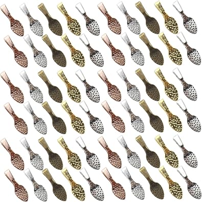 NSBELL 400PCS Spoon Glue on Bails Pendants Oval Jewelry Glue on Earring Bails Pendants Small Spoon Bail Earring Charms for Jewelry Crafts Making Supplies,5 Colors
