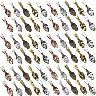 NSBELL 400PCS Spoon Glue on Bails Pendants Oval Jewelry Glue on Earring Bails Pendants Small Spoon Bail Earring Charms for...