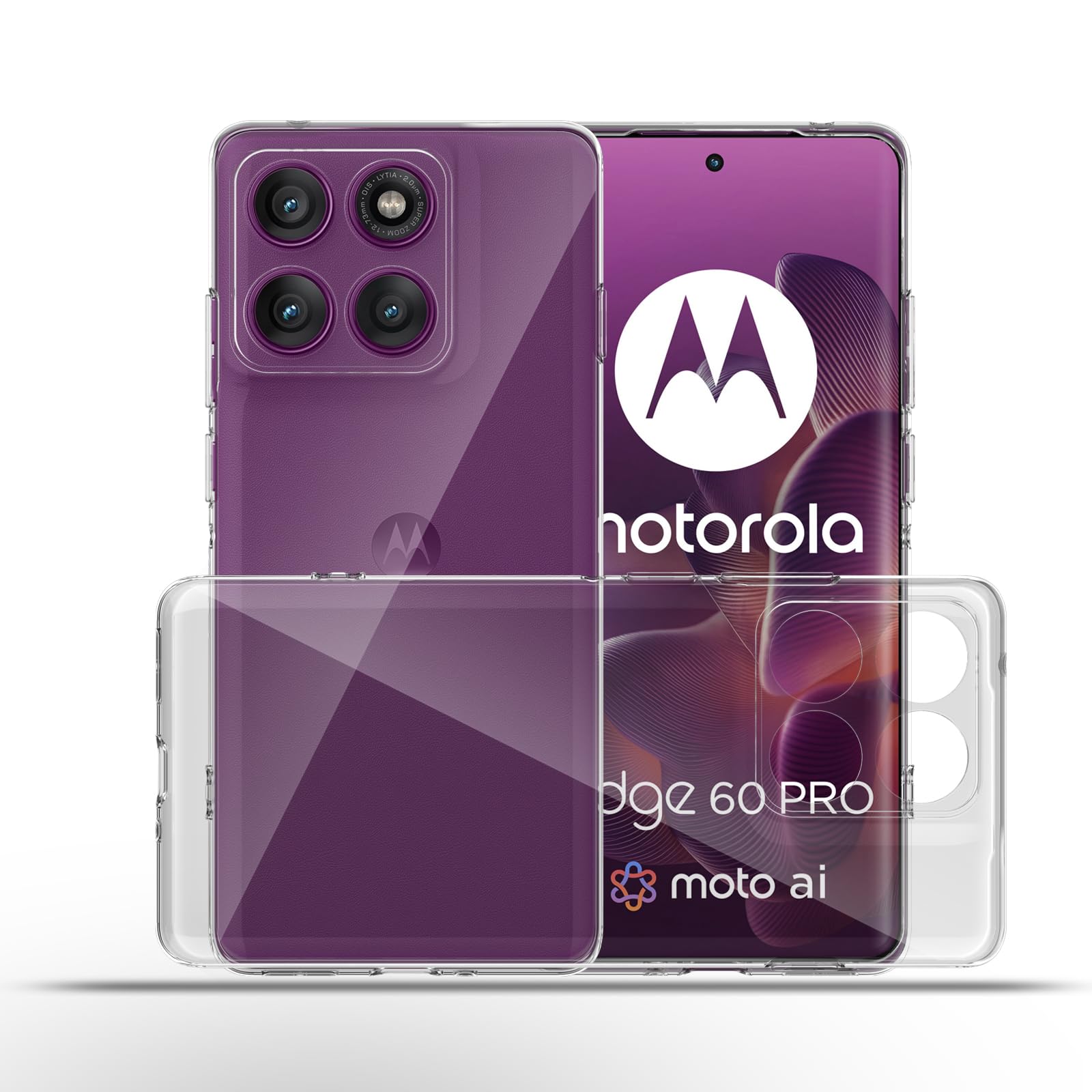 Foluu Crystal Clear Hülle Für Motorola Edge 60 Pro (2025) – Kratzfeste TPU-Schutzhülle Mit Extra-Eckenschutz