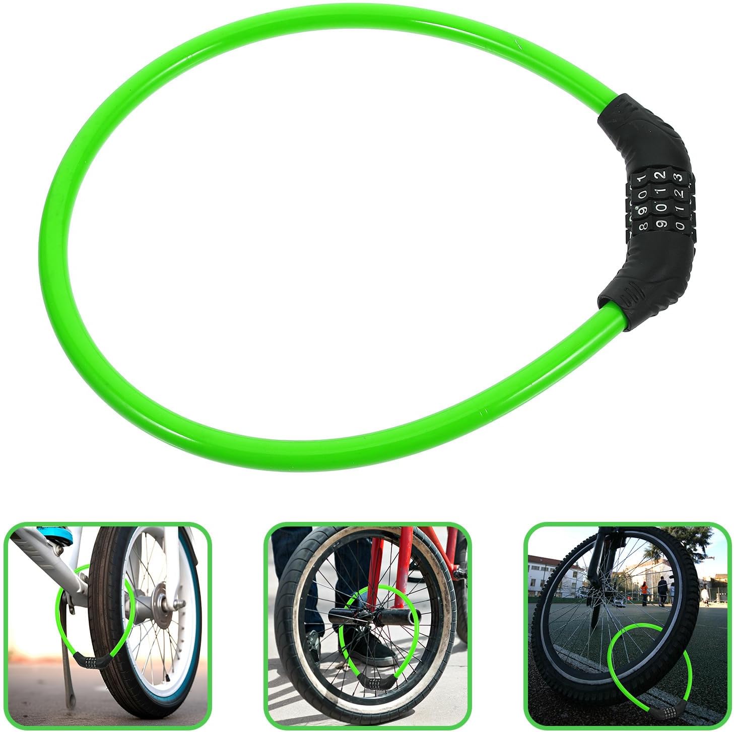 KICHOUSE Heavy Duty Bike Chain Lock with Password Code Steel Cable Anti-Theft Bicycle and Motorbike Lock for Outdoor Use