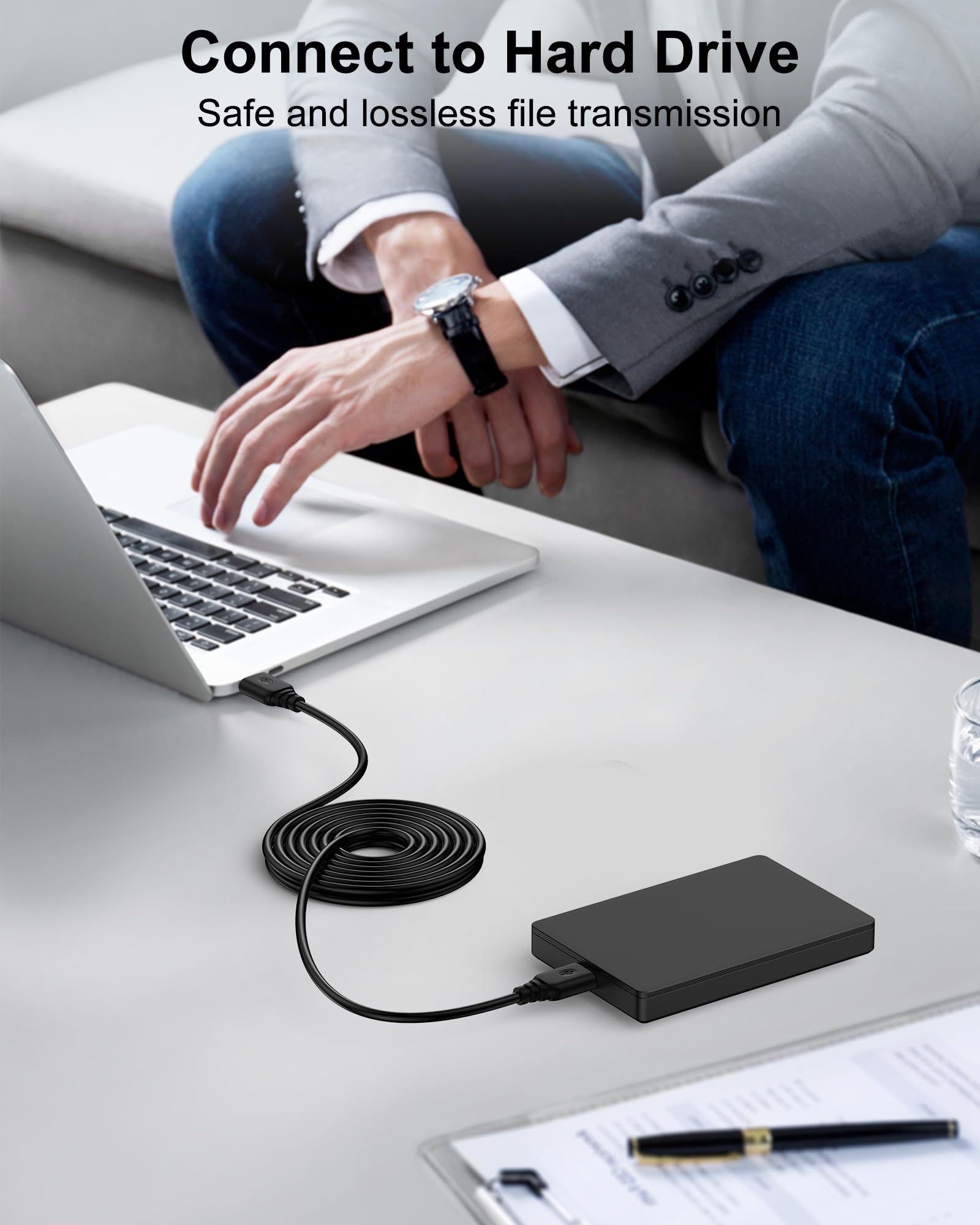 Cavo USB A a USB A, 1,8 m, USB 3.0 tipo A ad A maschio, cavo USB a doppia faccia per trasferimento dati, compatibile con dischi rigidi esterni, laptop, pad di raffreddamento, stampante, scanner,