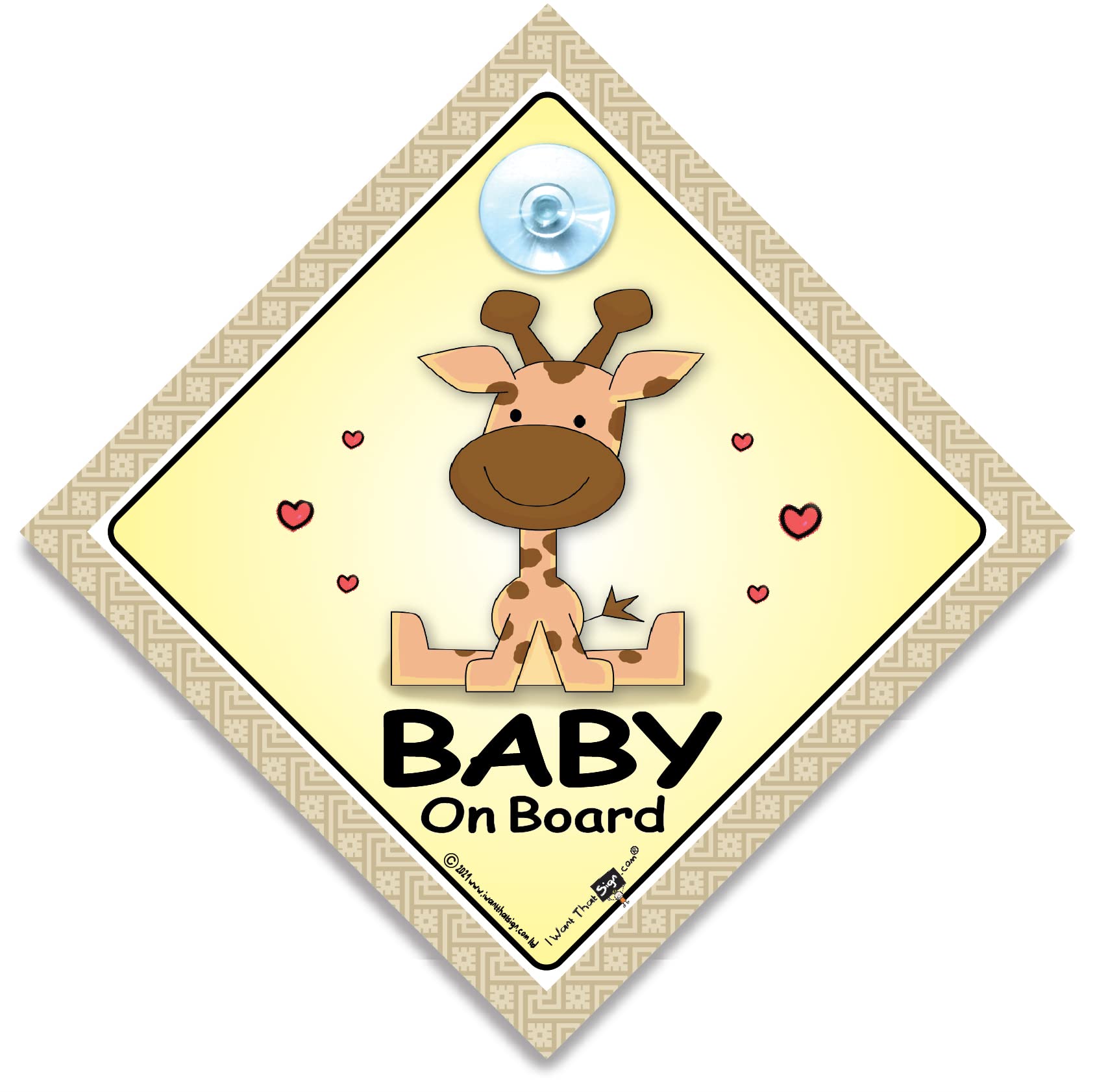 Giraffe Baby On Board Sign, Baby on Board Sign Baby Giraffe, Grandchild On Board Sign
