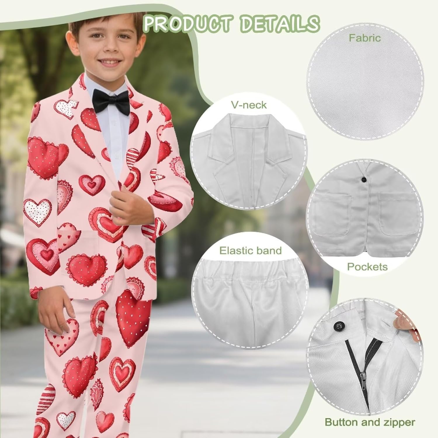 Boys Tuxedo Suit Set Single Breasted Blazer Pants Tuxedo for Boys 5-14Y